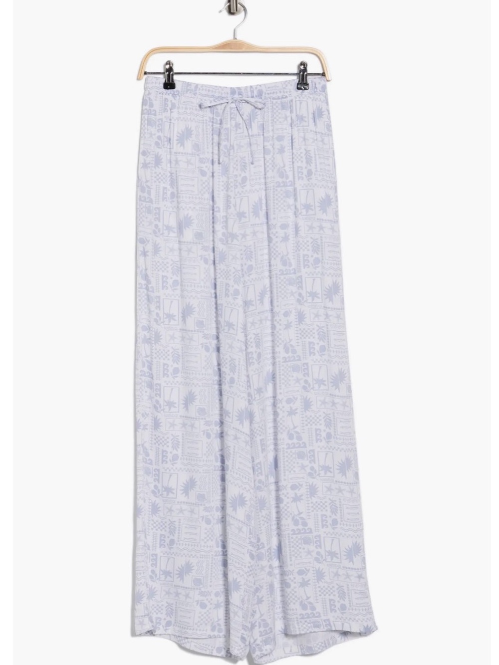 Splendid Light Blue Printed Wide-Leg Pants